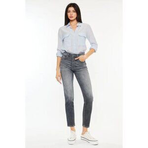 KanCan Taryn High Rise Cigarette Leg Stretch Jeans in Gray - Sz 9/28
